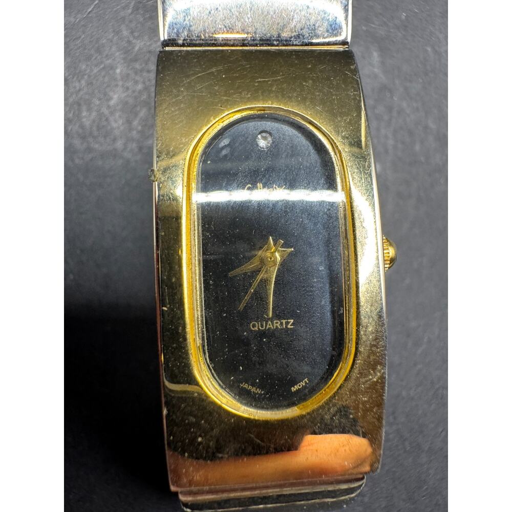 Collezio Diamond Analog Rectangular Two Tone Blac… - image 2